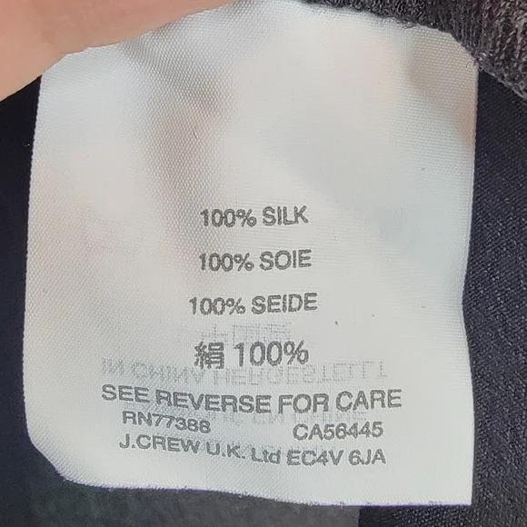 J.CREW Silk Ruffle High Neck Black Blouse Women's 6P Long Sleeves Ruffle Cuffs - Picture 7 of 11